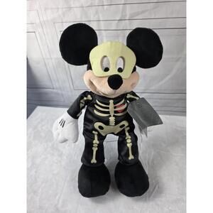 Authentic Mickey Mouse Skeleton Glow In Dark   Plush Doll 13" Clean Smoke Free
